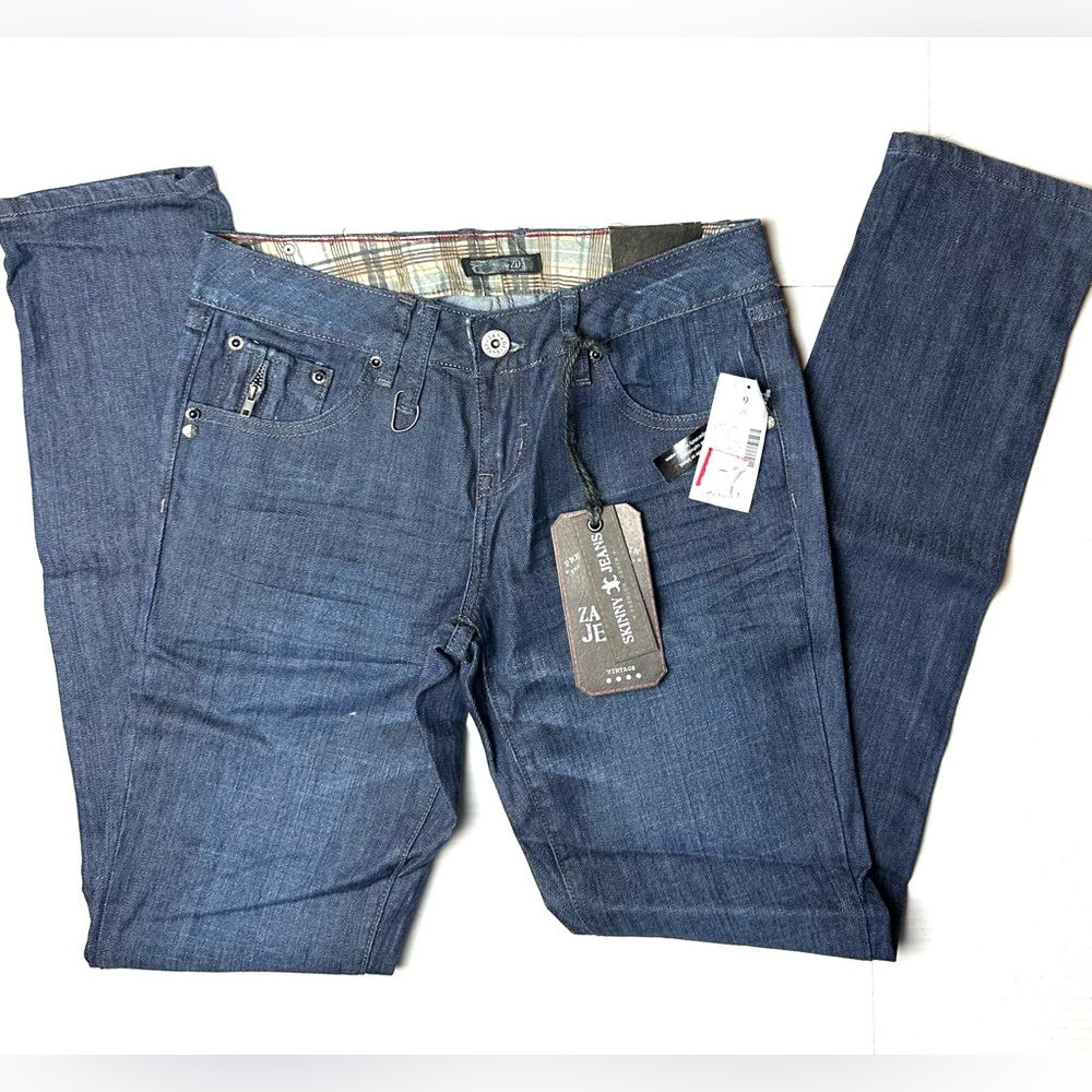 ZD Zana Di Jeans Womens‎ Juniors Size 9 Blue Skinny Leg Low Rise Denim Pants Y2K